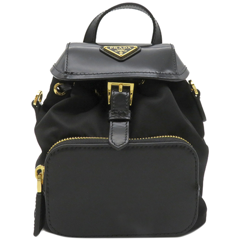Prada Small Brushed Backpack/Daypack Leather Blac… - image 2
